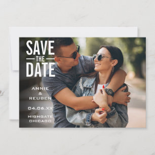 Einfache moderne Foto-Hochzeit Save The Date