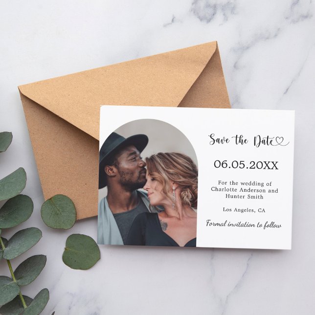 Einfache moderne Foto-Hochzeit Save The Date (Von Creator hochgeladen)