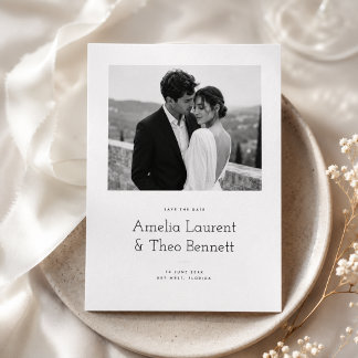 Einfache moderne Foto-Hochzeit - Save-the-Date Save The Date