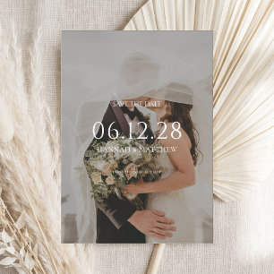 Einfache moderne Foto-Hochzeit - Termin merken Save The Date