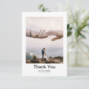 Einfache moderne Foto Hochzeit Vielen Dank Karte W