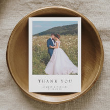 Einfache moderne Foto Hochzeit Vielen Dank Karte W