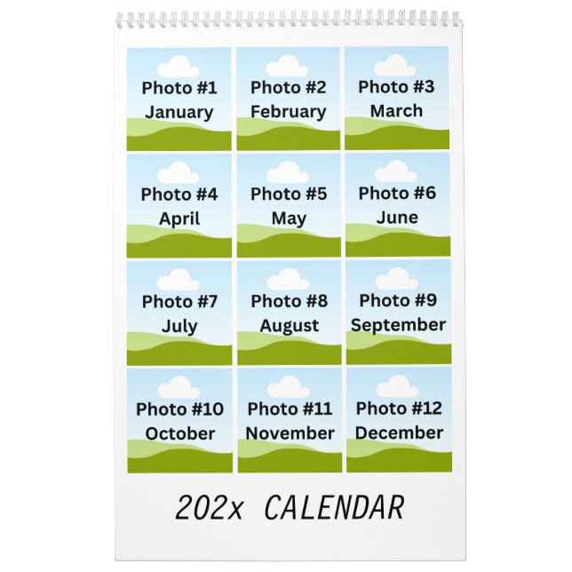 Einfache moderne FotoCollage Minimalistisch Custom Kalender (Titelbild)