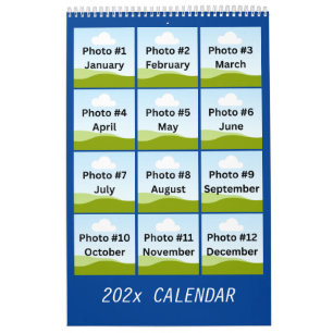 Einfache moderne FotoCollage Minimalistisch Custom Kalender