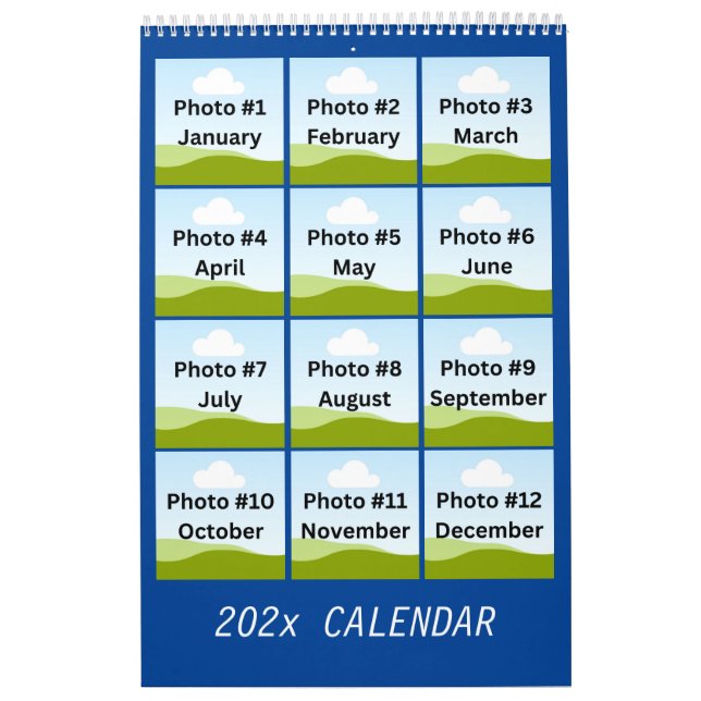 Einfache, moderne FotoCollage Minimalistisch kunde Kalender (Titelbild)
