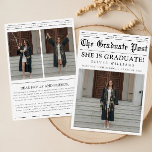Einfache moderne Fotocollage-Zeitung Abschlussfeie Ankündigung