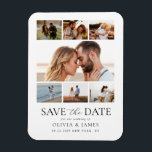 Einfache moderne Fotokollektion Hochzeit speichern Magnet<br><div class="desc">Erstellen Sie Ihre eigene Hochzeit speichern Sie das Datum Foto Magnet mit Ihren Lieblingsfotos. Fügen Sie Ihre Namen und Details zu einem eleganten,  minimalistischen Typografie-Design zusammen mit einem einfachen Foto-Collage Raster.</div>