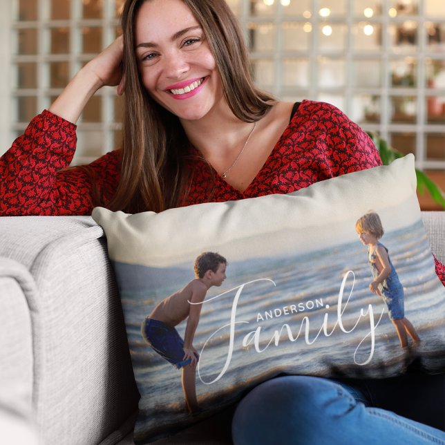 Einfache, moderne Fotomodelle - eigener Familienna Lendenkissen (Von Creator hochgeladen)