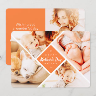 Einfache, moderne Fotos freuen sich über Muttertag Karte
