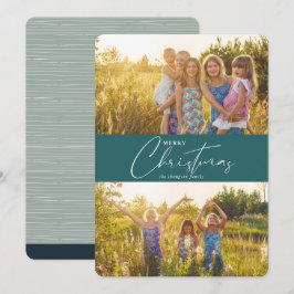 Einfache moderne frohe Weihnachten Dunkelgrüne Sch