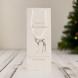 Einfache moderne frohe Weihnachts-Kristallreder Geschenktüte Für Weinflaschen