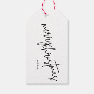 Einfache moderne frohe Weihnachtsmarke Geschenkanhänger