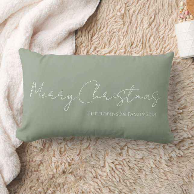 Einfache moderne frohe Weihnachtsschrift Lendenkissen (Decke)