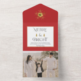 Einfache moderne fröhliche und helle Weihnachtskar All In One Einladung