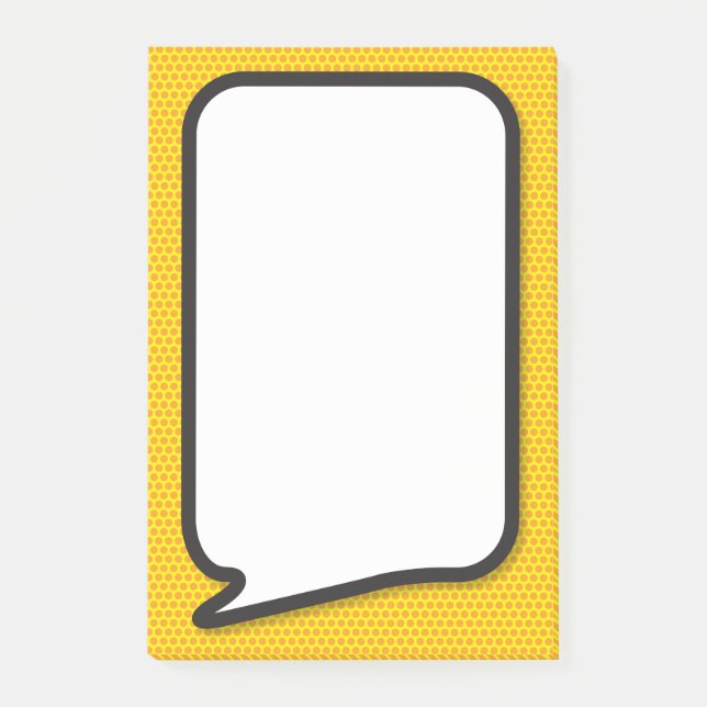 Einfache moderne Fun Comic Book Speech Blase Post-it Klebezettel (Vorderseite)
