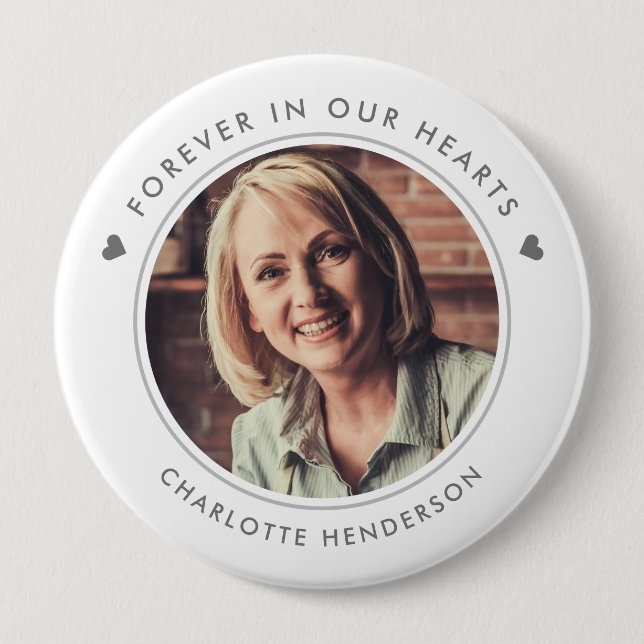 Einfache Moderne für immer in unserem Herz-Foto Button (Vorderseite)