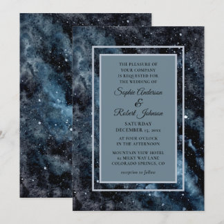 Einfache moderne Galaxy Space Stars Einladung Hoch
