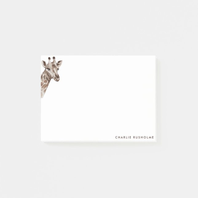 Einfache moderne Giraffe Personalisiert Post-it Klebezettel (Vorderseite)