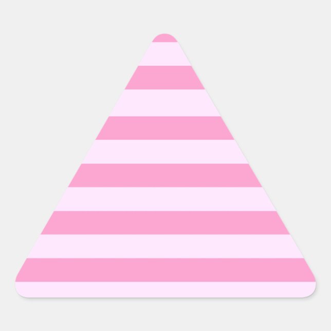 Einfache moderne Girl-Pink-Streifenmuster Dreieckiger Aufkleber (Vorderseite)