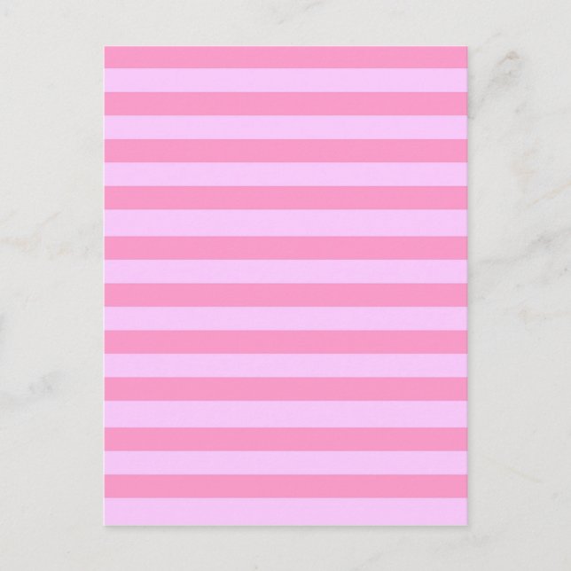 Einfache moderne Girl-Pink-Streifenmuster Postkarte (Vorderseite)