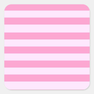 Einfache moderne Girl-Pink-Streifenmuster Quadratischer Aufkleber