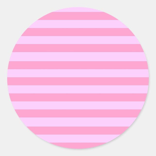Einfache moderne Girl-Pink-Streifenmuster Runder Aufkleber (Vorderseite)