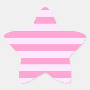 Einfache moderne Girl-Pink-Streifenmuster Stern-Aufkleber