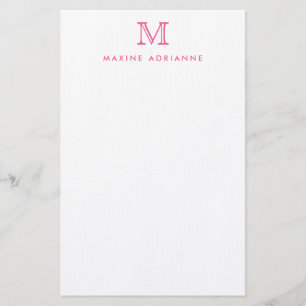 Einfache moderne Girly Blush Pink Monogram Initial Briefpapier