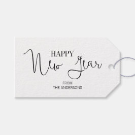 Einfache, moderne, glückliche Neujahrsgeschenktafe Geschenkanhänger