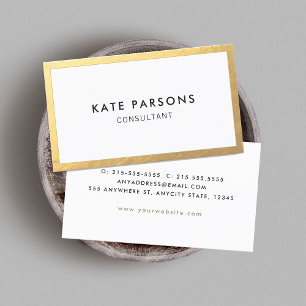 Einfache moderne Gold Border Business Card Visitenkarte