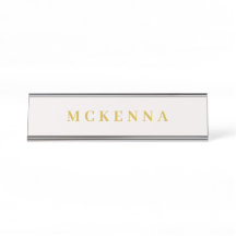 Einfache moderne Gold Ecru Personalisiert