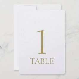 Einfache moderne Gold-Metallic-Tischnummer Einladung