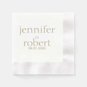 Einfache moderne goldene Metallic Wedding Napkin Serviette