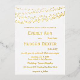Einfache moderne Goldgalaxie-Hochzeit Folieneinladung