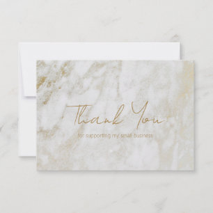 Einfache moderne Goldmarble Elegantes Business Dankeskarte