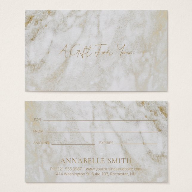 Einfache moderne Goldmarble Elegantes Geschenkguts (Vorne & Hinten)