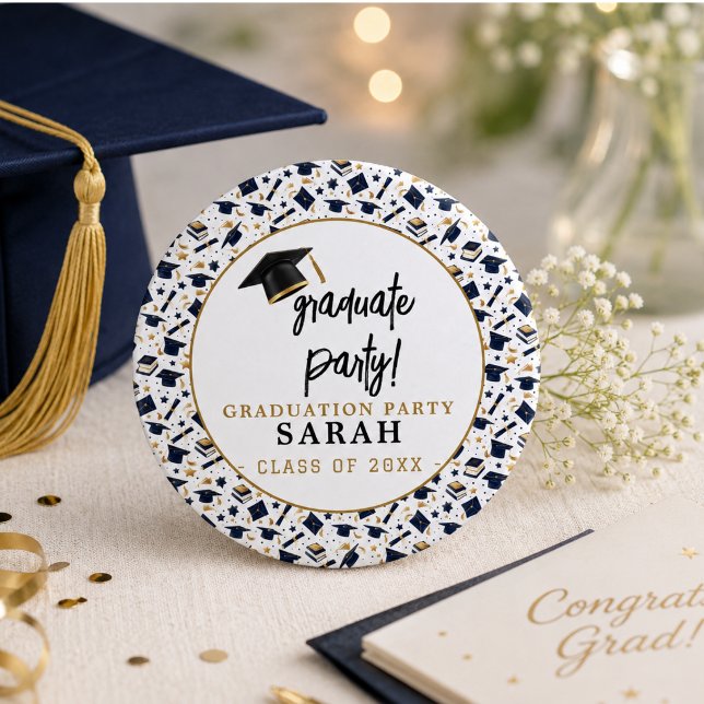 Einfache moderne Graduierungspartei Button (Simple Modern Graduation Party Button)