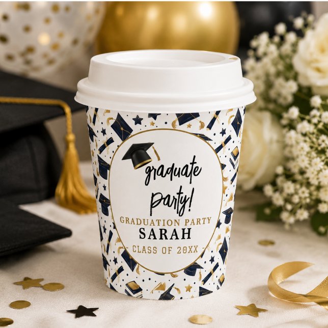 Einfache moderne Graduierungspartei Pappbecher (Simple Modern Graduation Party Paper Cups)
