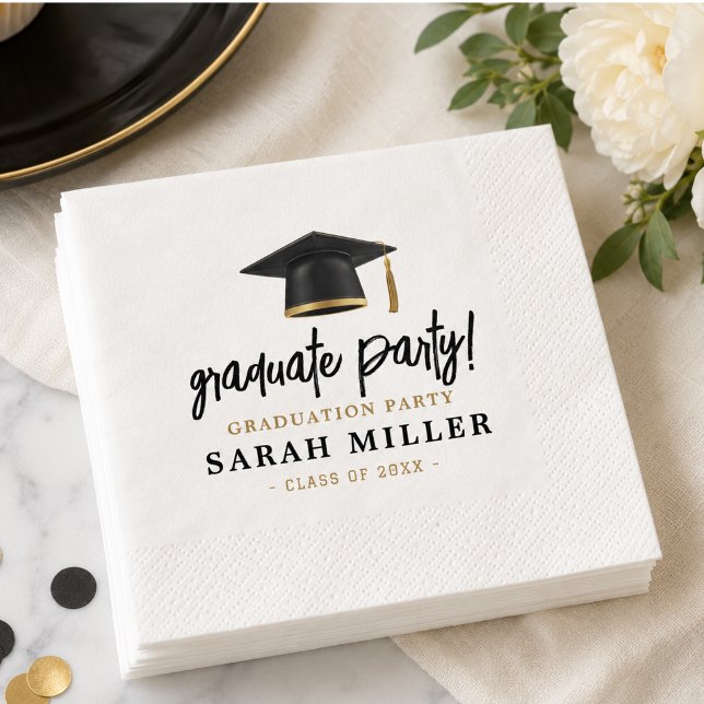 Einfache moderne Graduierungspartei Serviette (Simple Modern Graduation Party Napkins)