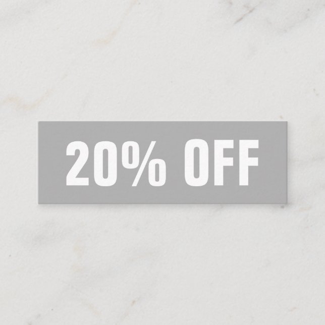 Einfache moderne, grau-minimalistische Diskothek Mini Visitenkarte (Vorderseite)