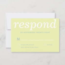 Einfache moderne Grüne Hochzeit RSVP Karte