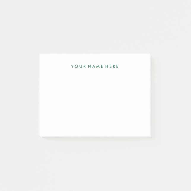 Einfache moderne grüne Post-it®-NotePad Post-it Klebezettel (Vorderseite)