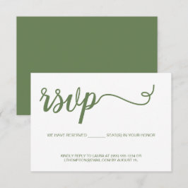 Einfache, moderne, grüne Script-UAWG ohne Mailing RSVP Karte