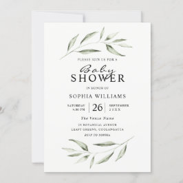 Einfache moderne Grünleder-Kinderdusche Einladung