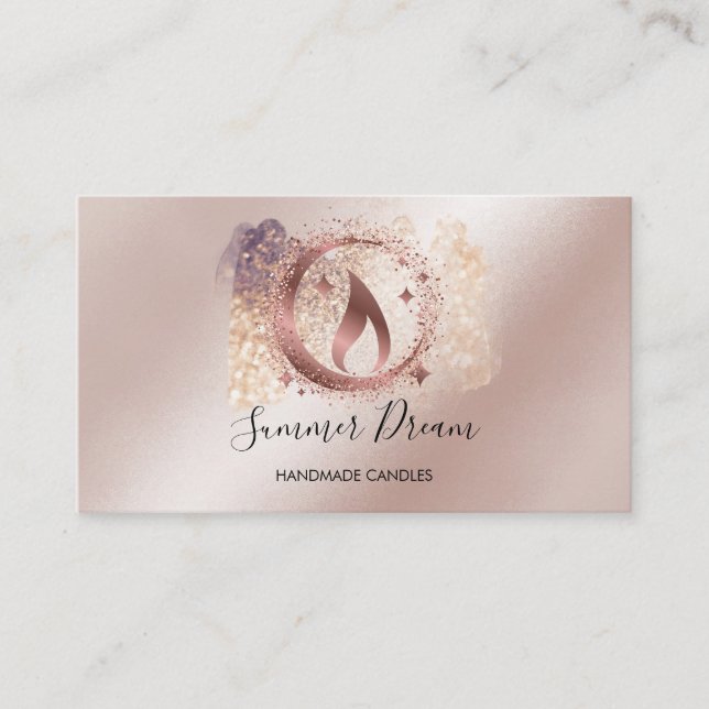 Einfache, moderne, handgefertigte Honig-Kerze-Visi Visitenkarte (Vorderseite)