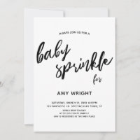 Einfache, moderne Handschrift Baby Sprinkle