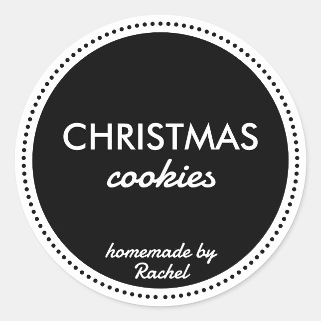 Einfache, moderne, hausgemachte Weihnachtskekse Runder Aufkleber (Vorderseite)