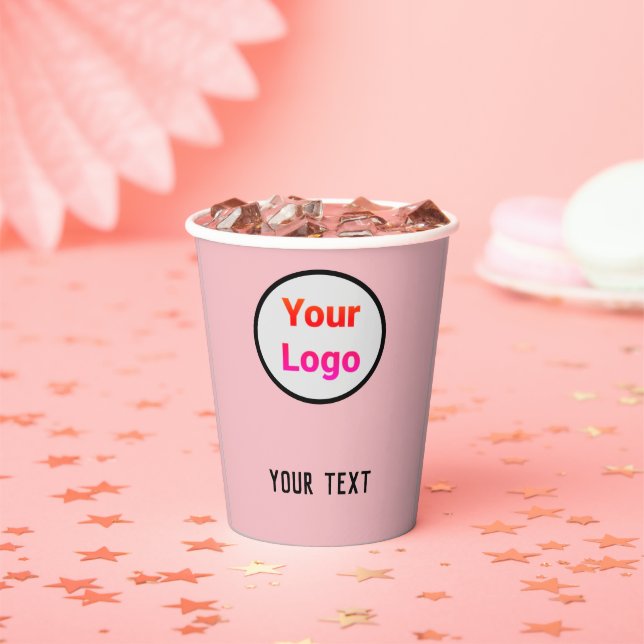 EINFACHE MODERNE HINZUFÜGEN SIE IHRE LOGO-Papierta Pappbecher (Insitu)