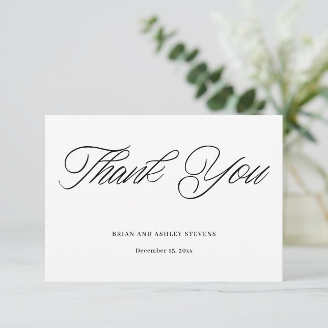 Einfache moderne Hochzeit Dankeschön-Karte Dankeskarte (Stehend Vorderseite)