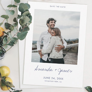 Einfache moderne Hochzeit im Foto retten das Datum Save The Date